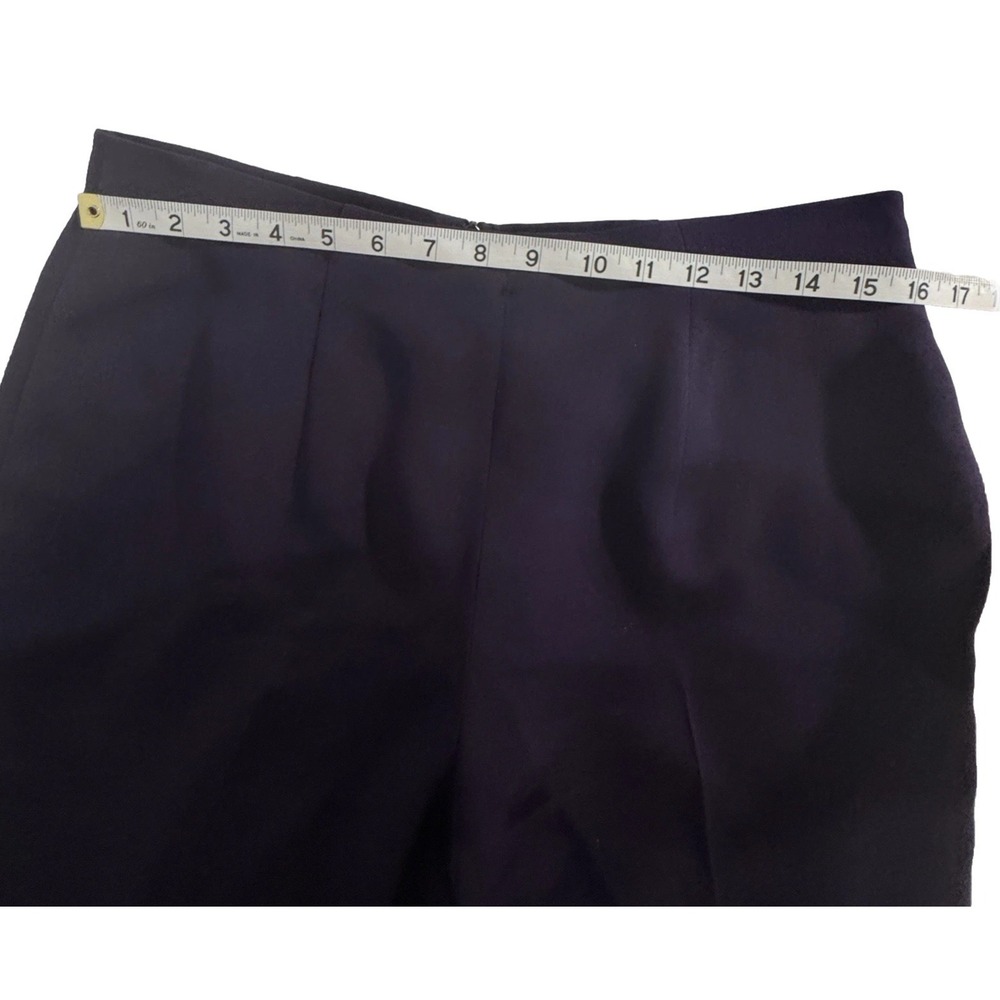 Dana Buchman Petite Pants 100% Silk Purple Trousers Lined 14P High Rise - Picture 8 of 10